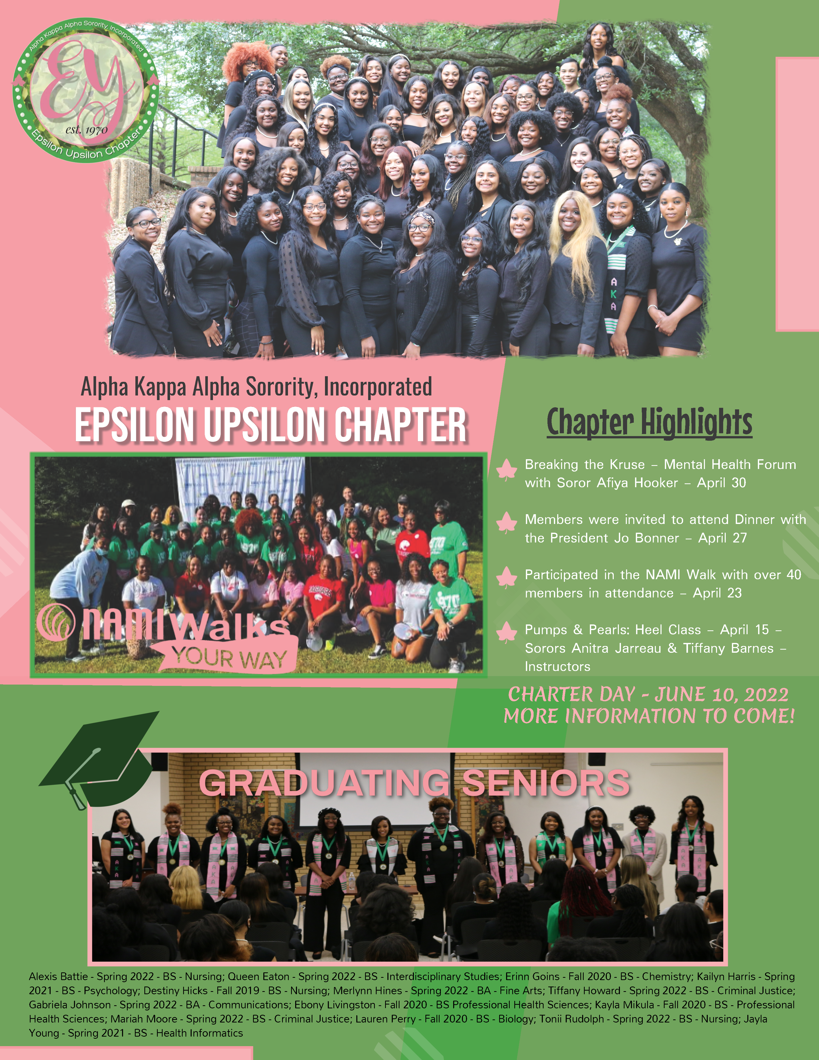 Epsilon Upsilon Chapter Highlights